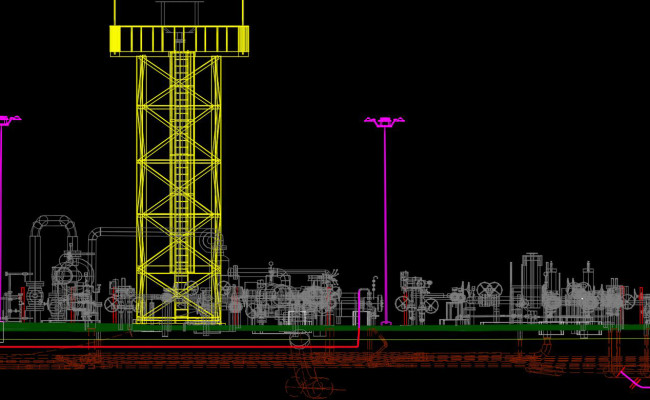 Plant laser scan as built model 2 wireframe