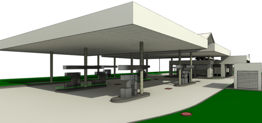 3D skeniranje in izdelava BIM modela bencinske postaje